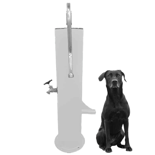 Cool Dog Water Fountain with Hose - Easy Flow Lever Handle - Surface Mount