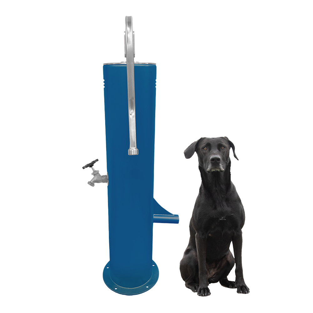 Cool Dog Water Fountain with Hose - Easy Flow Lever Handle - Surface Mount