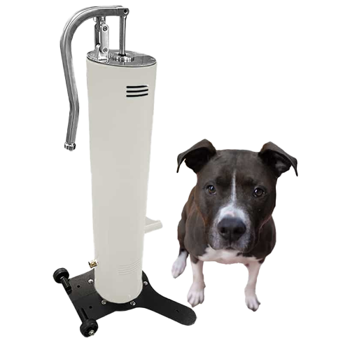 Cool Dog Water Fountain - Easy Flow Lever - Free Standing Mobile