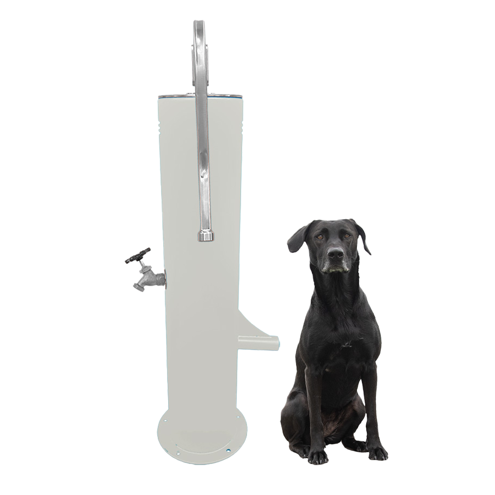 Cool Dog Water Fountain with Hose - Easy Flow Lever Handle - Surface Mount