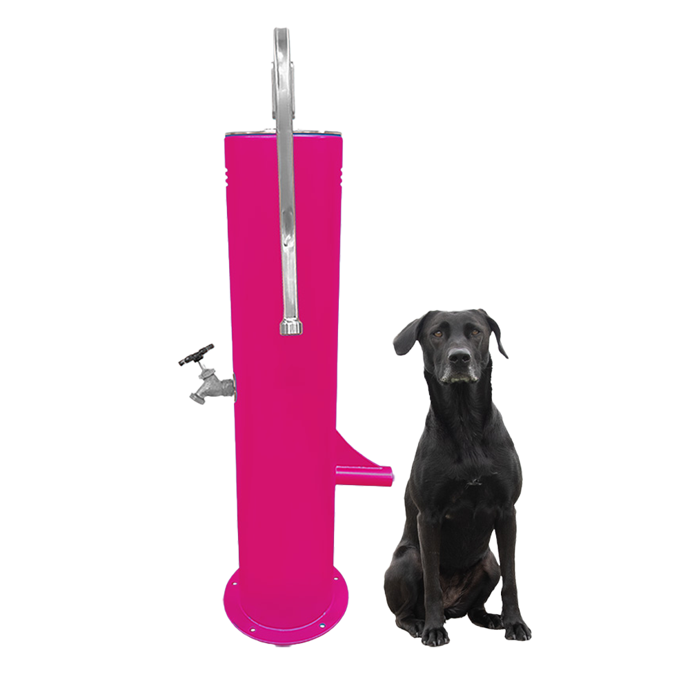 Cool Dog Water Fountain with Hose - Easy Flow Lever Handle - Surface Mount