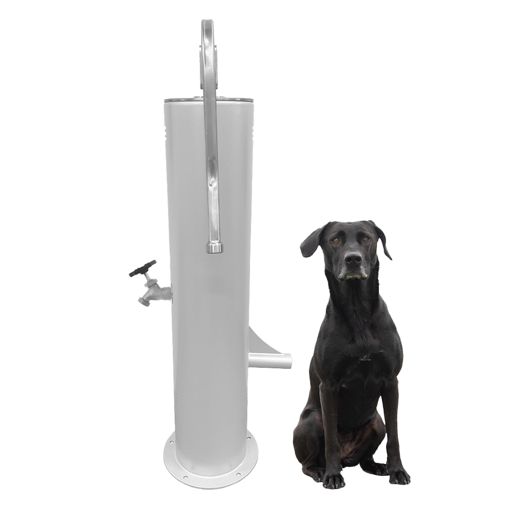 Cool Dog Water Fountain with Hose - Easy Flow Lever Handle - Surface Mount