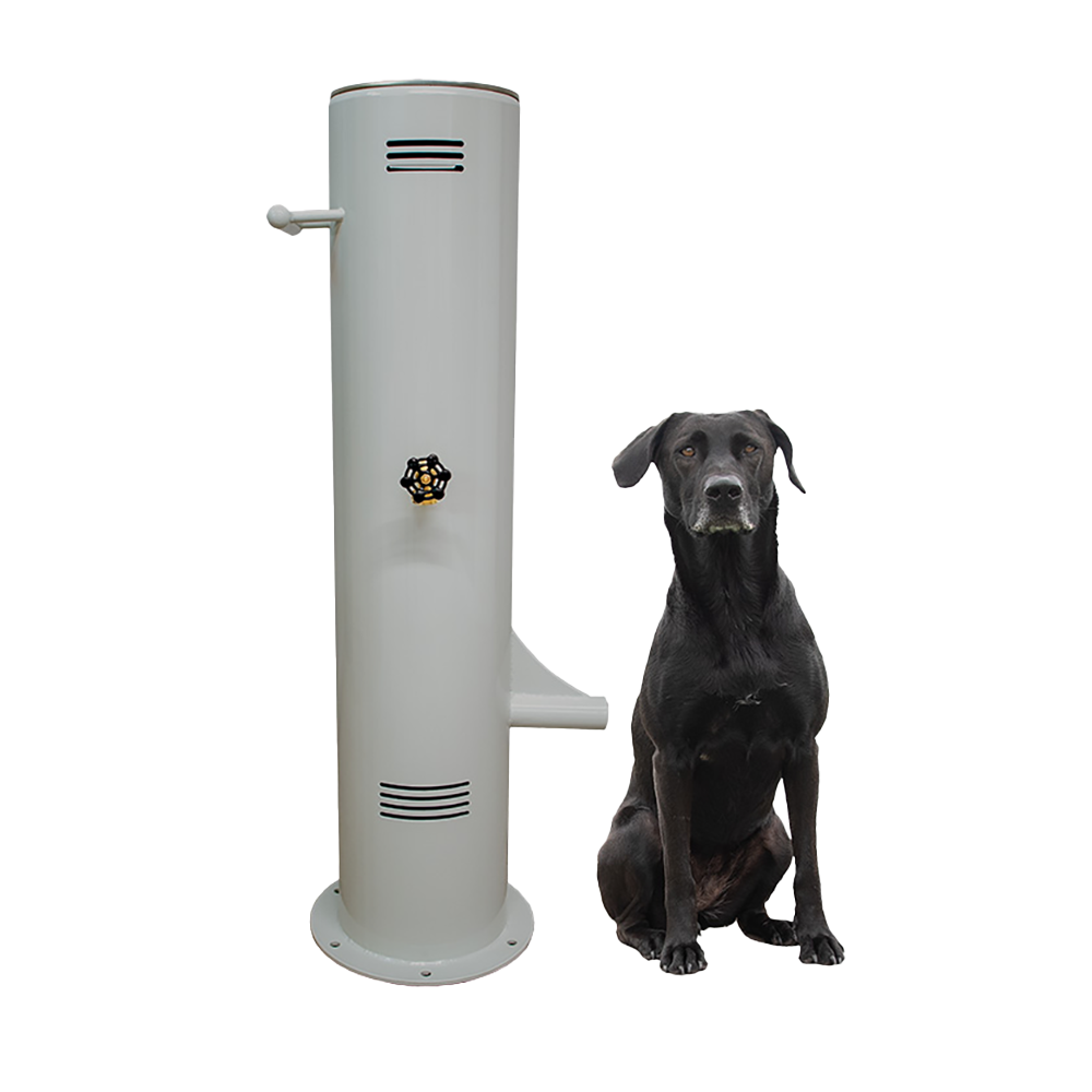 Cool Dog Water Fountain with Hose - Push Button Control - Surface Mount