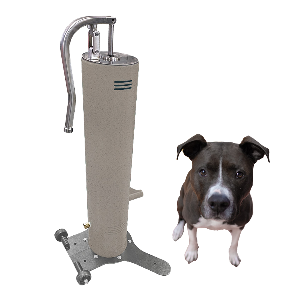 Cool Dog Water Fountain - Easy Flow Lever - Free Standing Mobile